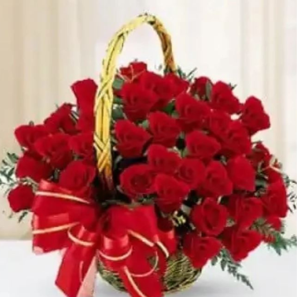 Red Romance Basket Bouquet