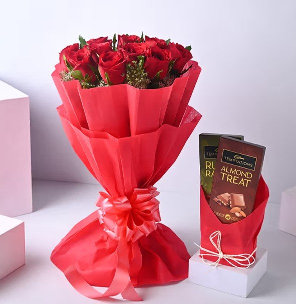 Red Roses with Chocolate